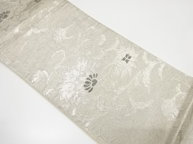 アンティーク　花唐草模様織り出し袋帯（材料）